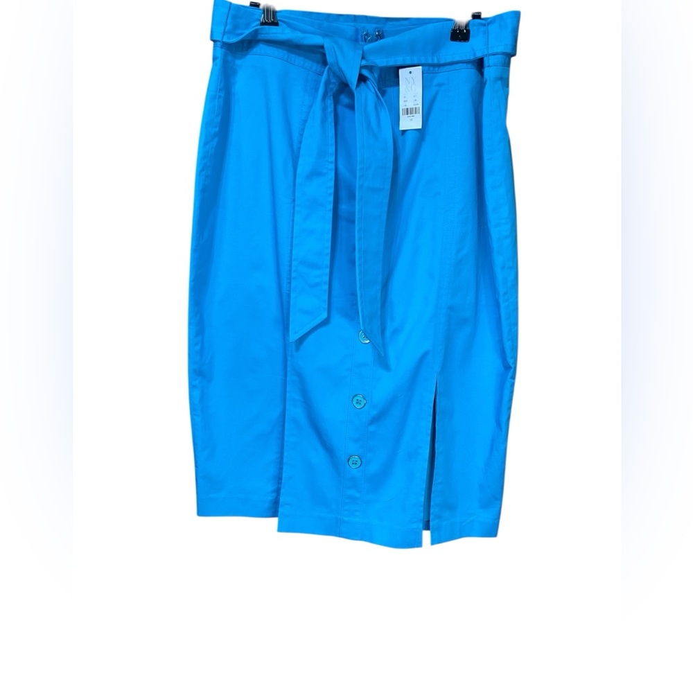 NWT New York & Co. Vibrant Blue Button-Down Skirt